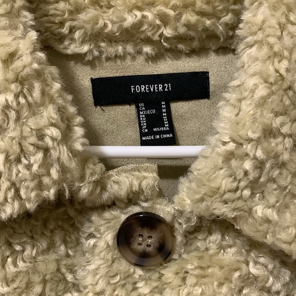 Green faux shearling jacket from Forever 21 - Picture 2 of 5